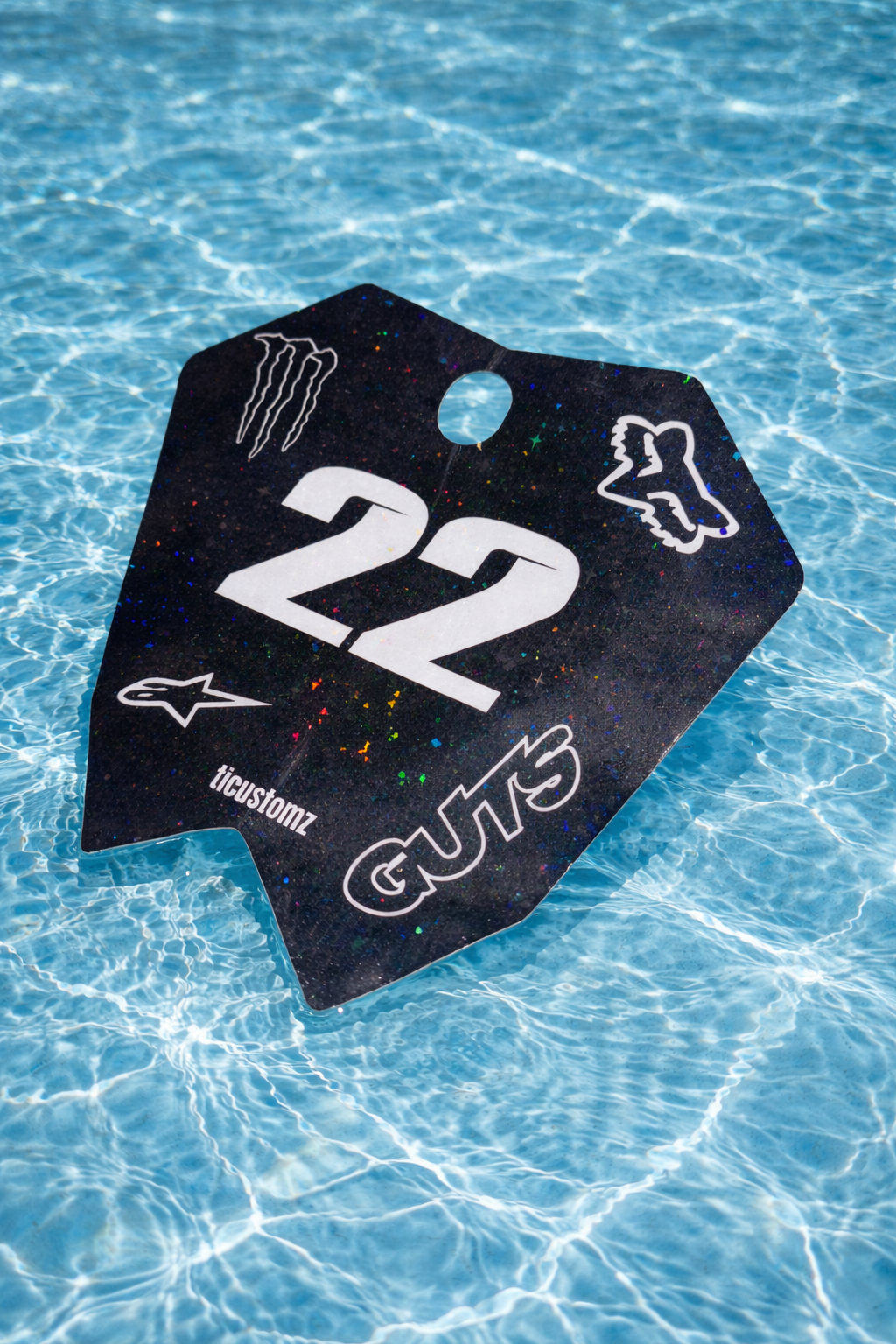 White RTR Front number plate decal