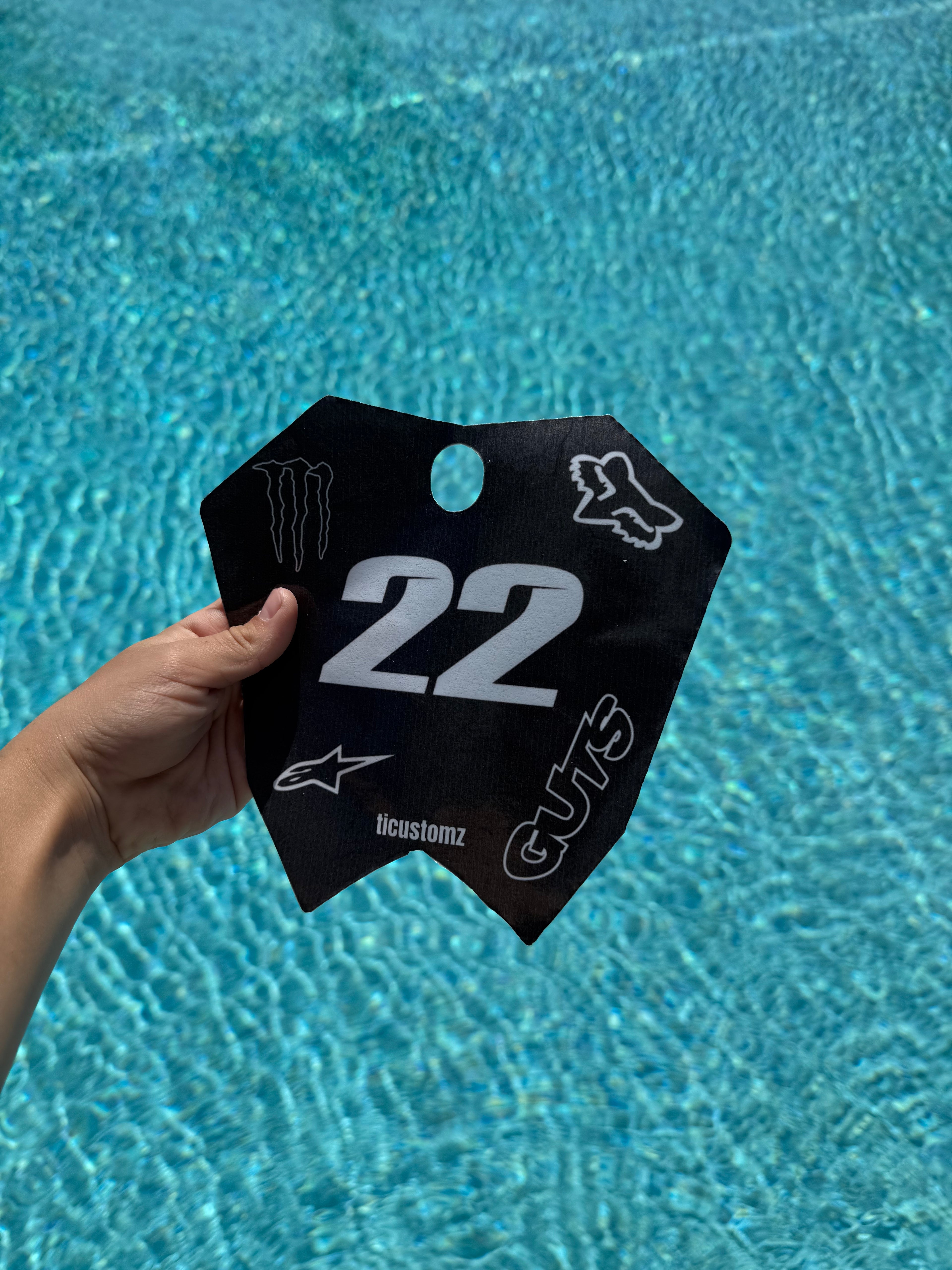 White RTR Front number plate decal