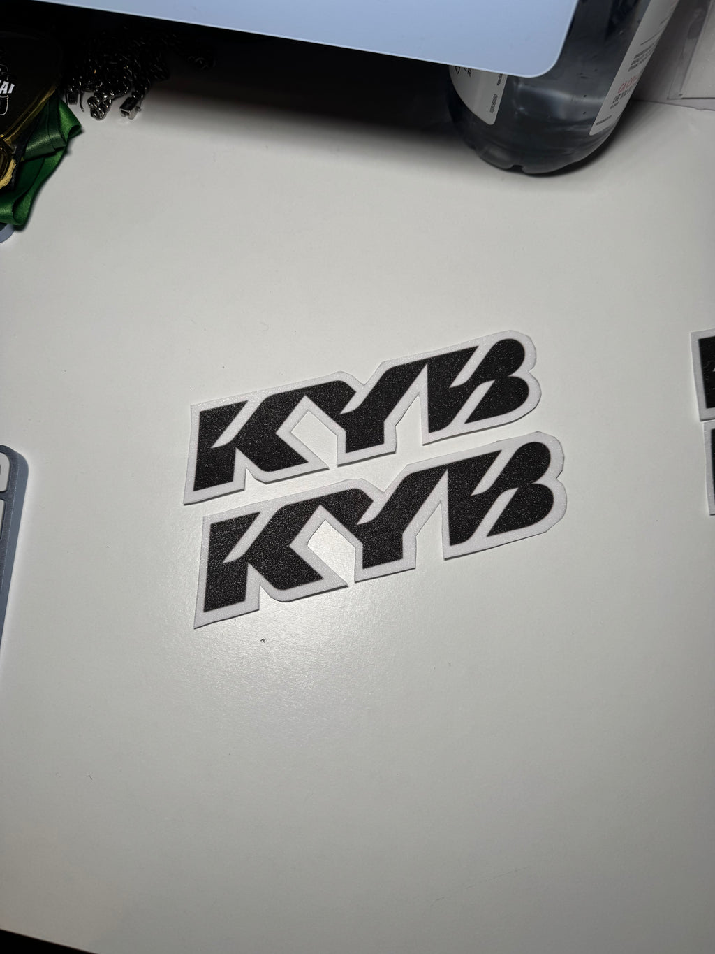 White KYB fork decals (Set of 2)