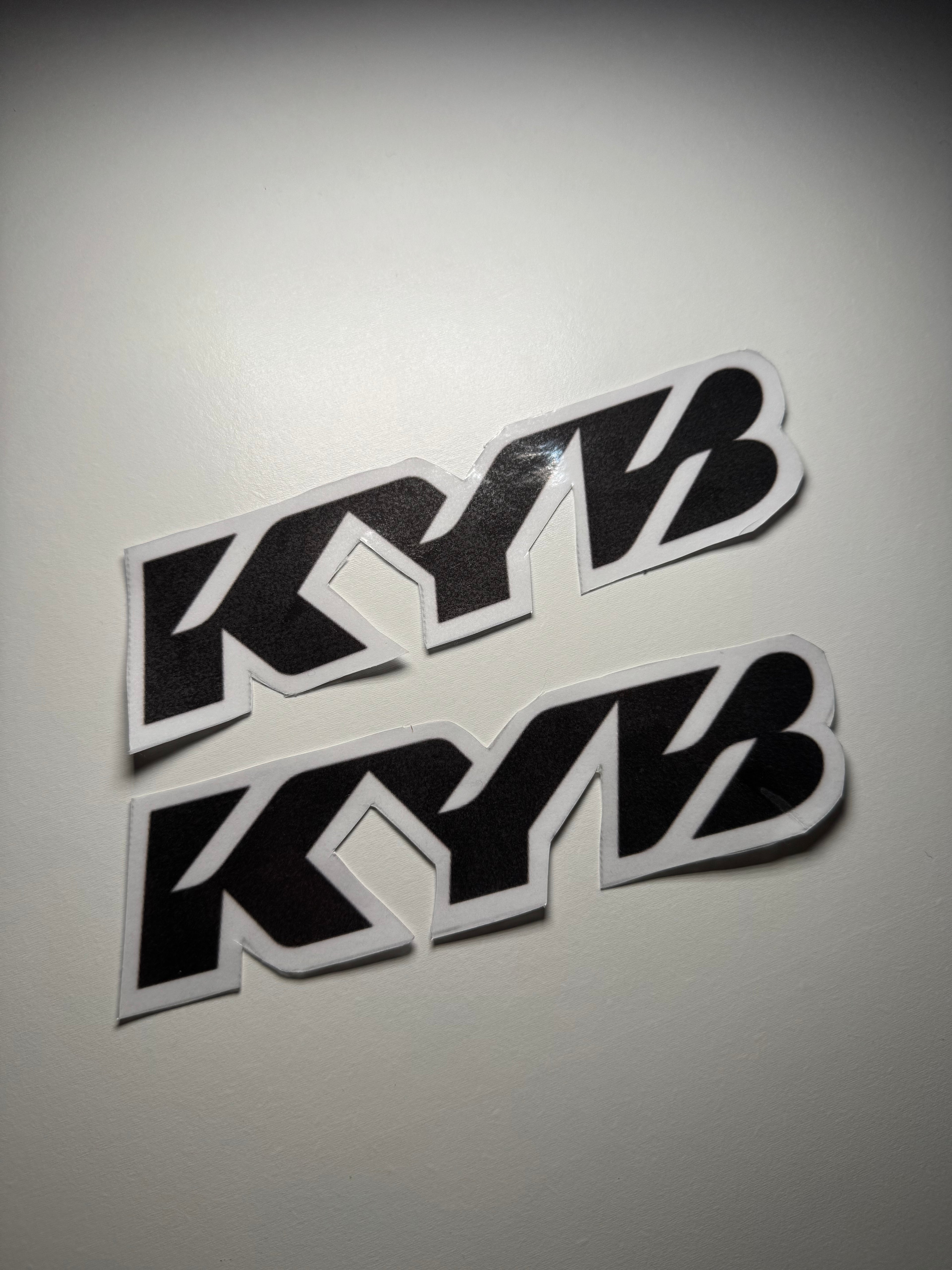 White KYB fork decals (Set of 2)