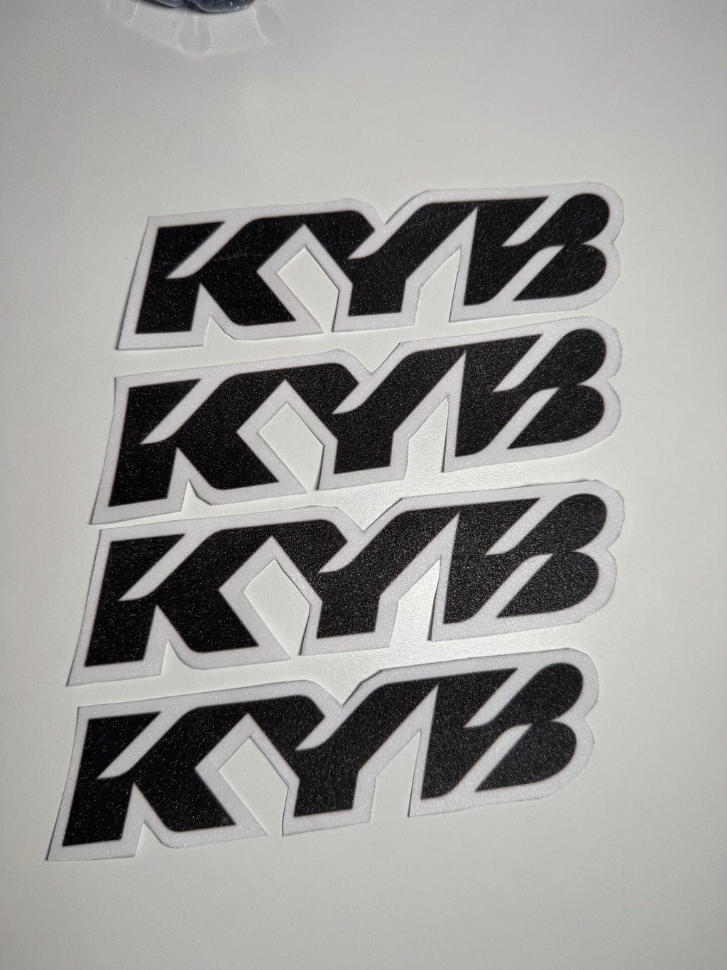 White KYB fork decals (Set of 2)