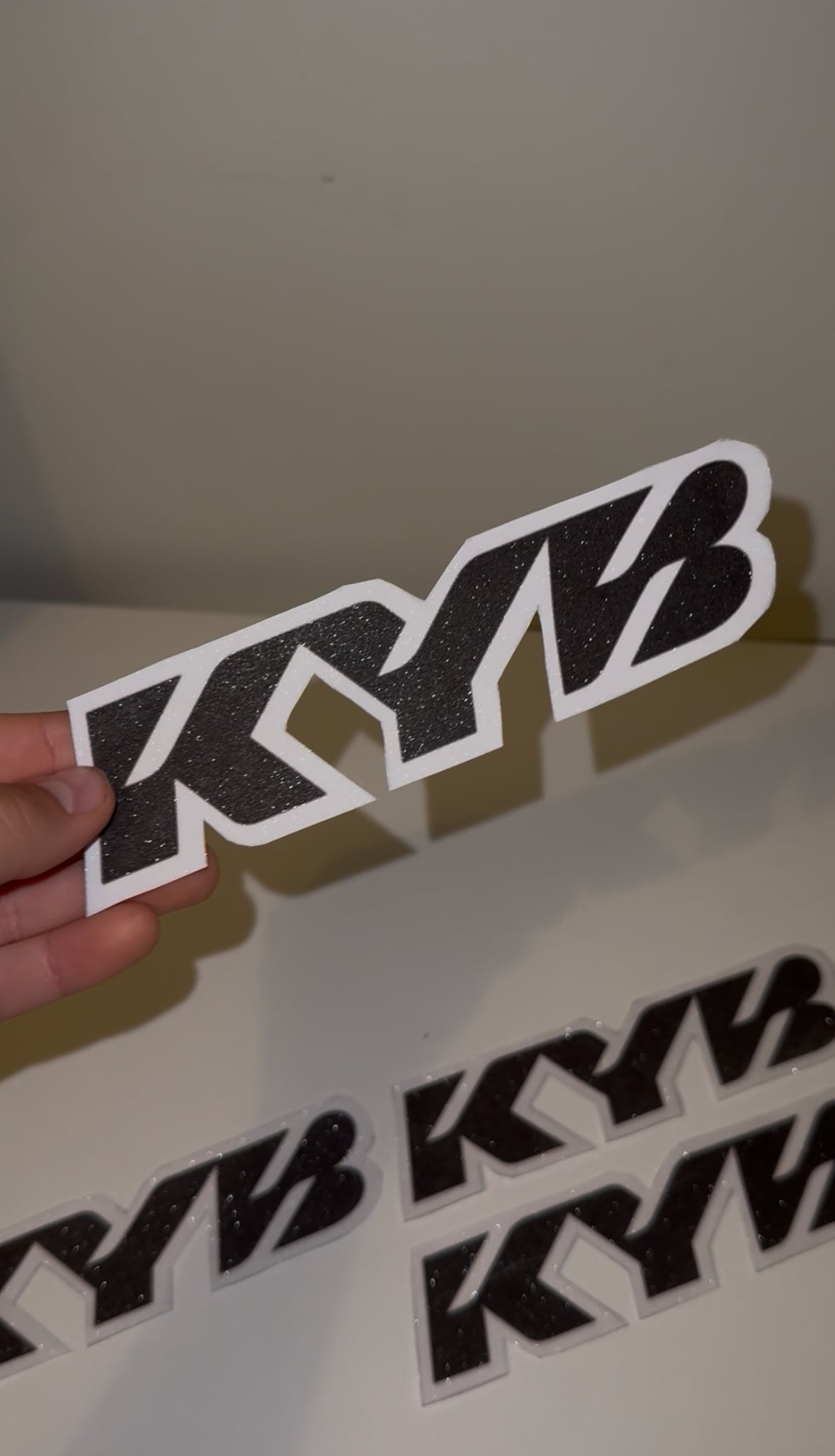 White KYB fork decals (Set of 2)