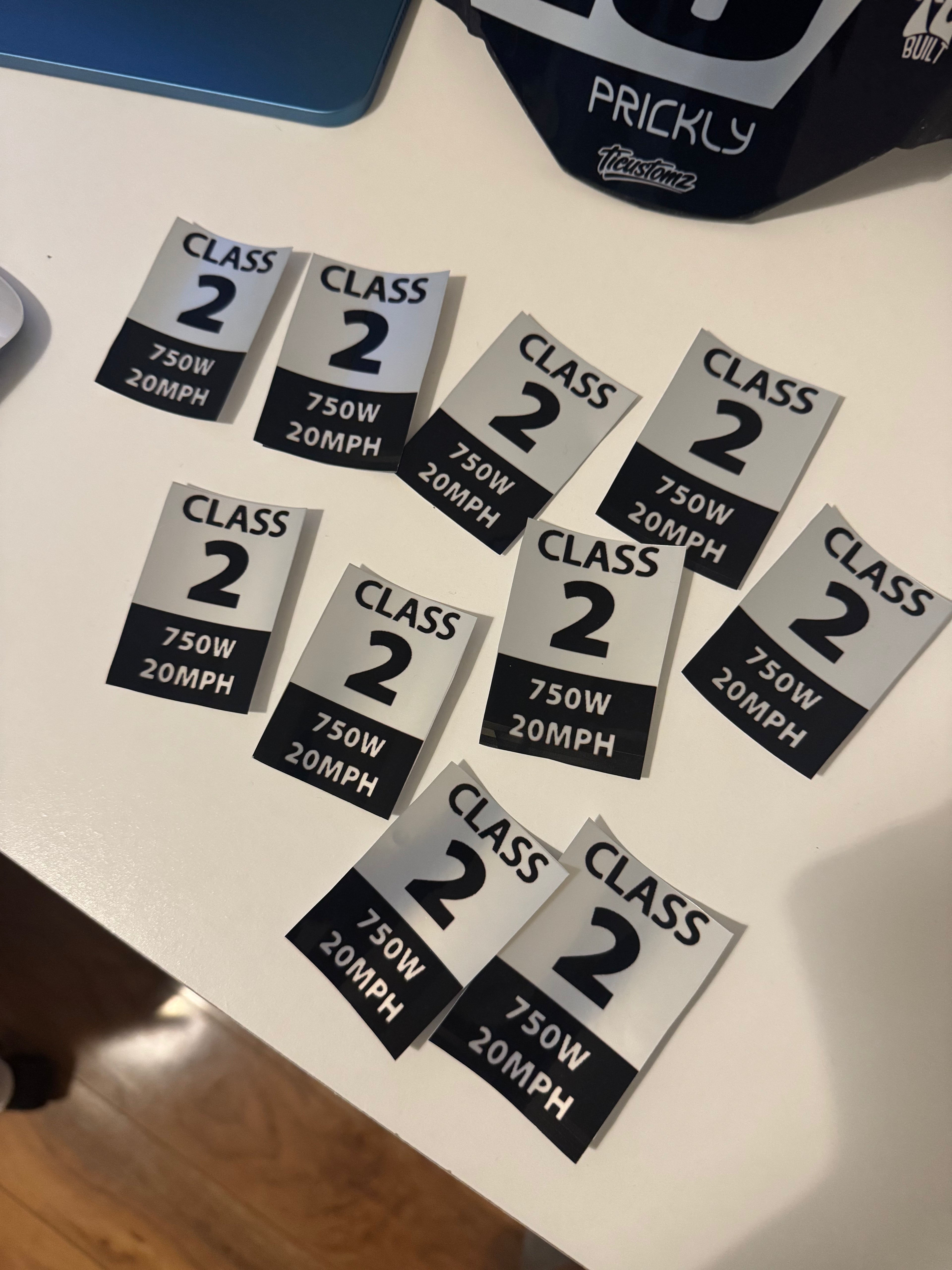 Class 2 E-moto stickers